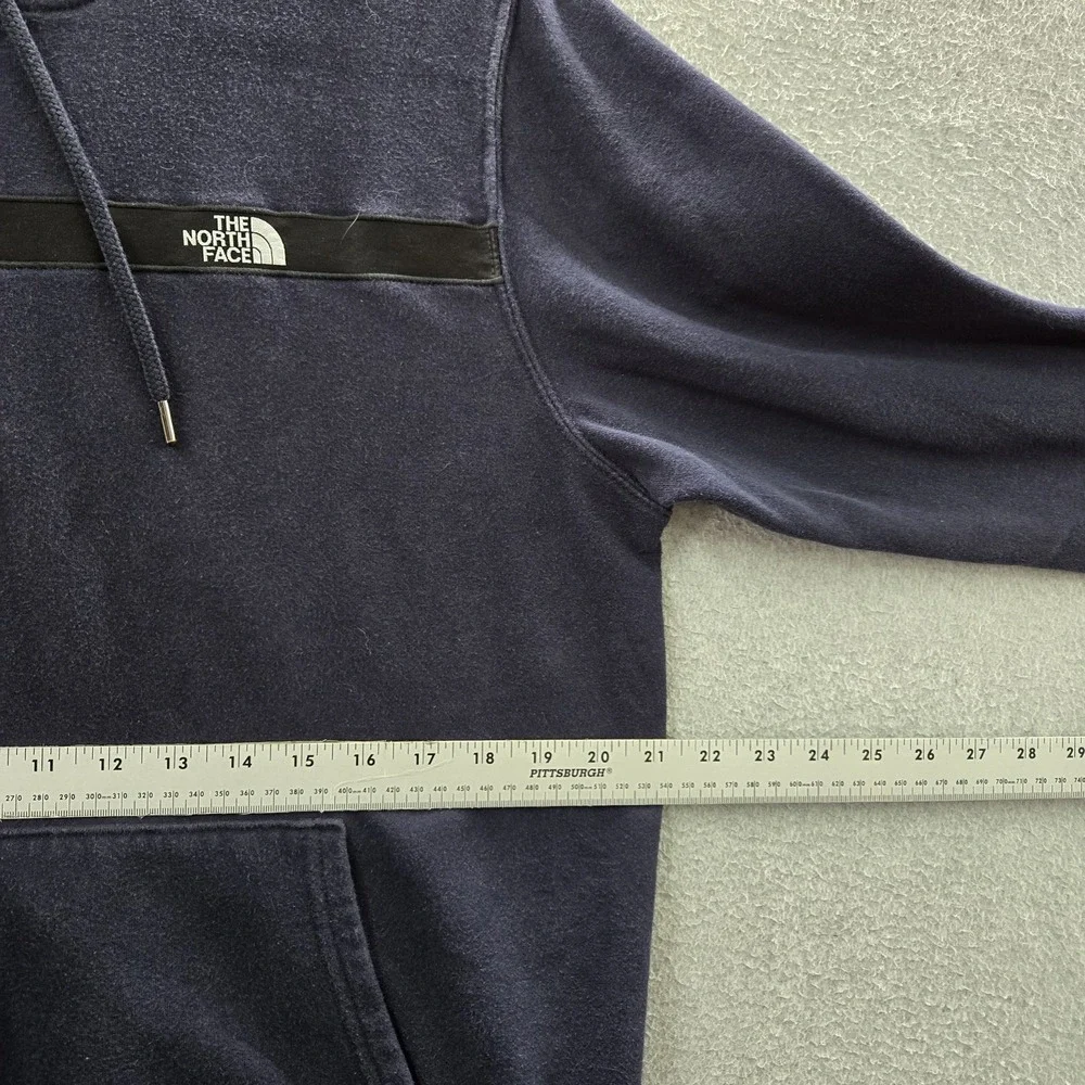 The North Face Men Hoodie M Navy Edge To Edge‎ Fleece Logo Pullover